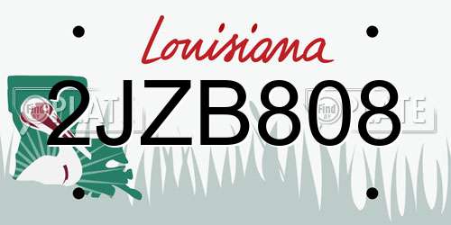 2JZB808 Louisiana License Plate
