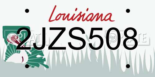 2JZS508 Louisiana License Plate