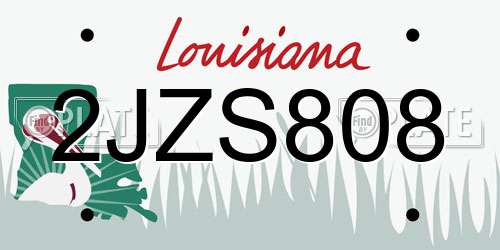 2JZS808 Louisiana License Plate