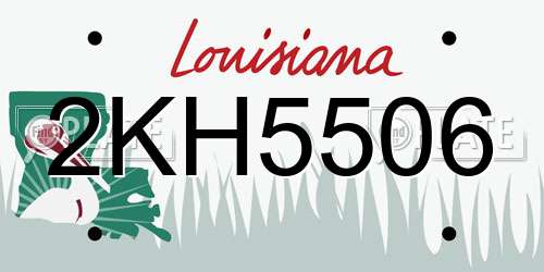 2KH5506 Louisiana License Plate