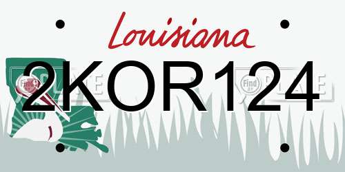 2KOR124 Louisiana License Plate