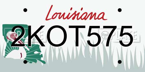 2KOT575 Louisiana License Plate