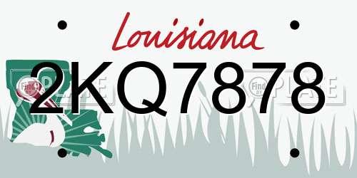 2KQ7878 Louisiana License Plate