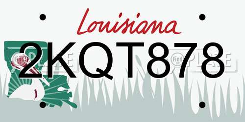 2KQT878 Louisiana License Plate