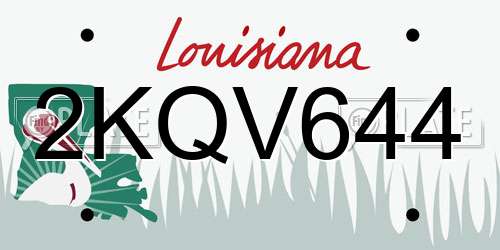 2KQV644 Louisiana License Plate