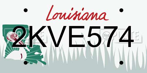 2KVE574 Louisiana License Plate