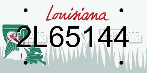 2L65144 Louisiana License Plate