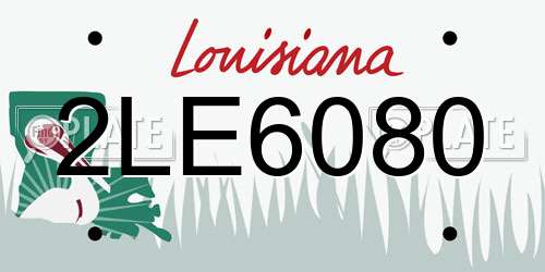 2LE6080 Louisiana License Plate