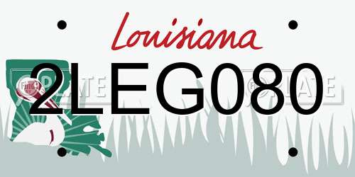 2LEG080 Louisiana License Plate