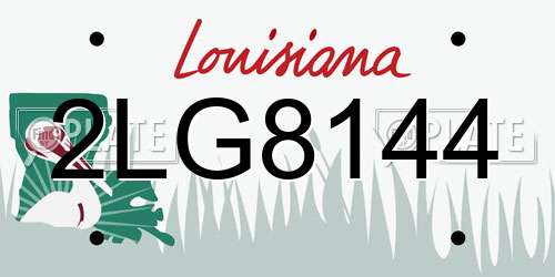 2LG8144 Louisiana License Plate
