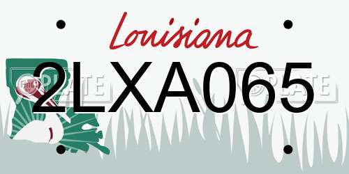 2LXA065 Louisiana License Plate