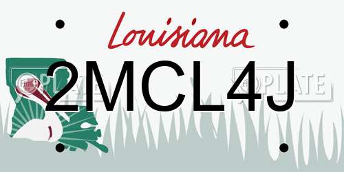 2MCL4J Louisiana License Plate