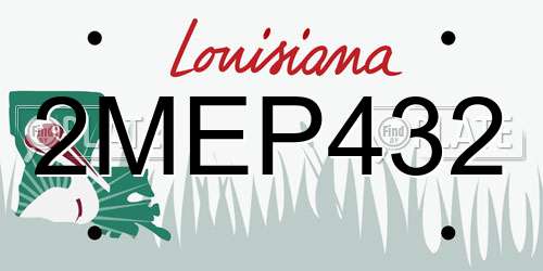 2MEP432 Louisiana License Plate