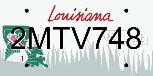 2MTV748 Louisiana License Plate