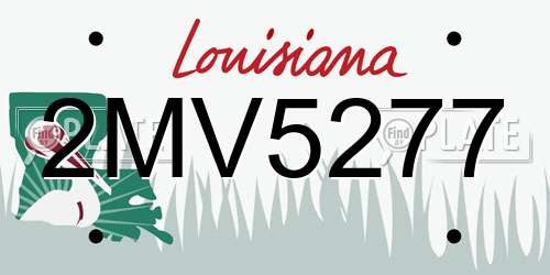 2MV5277 Louisiana License Plate