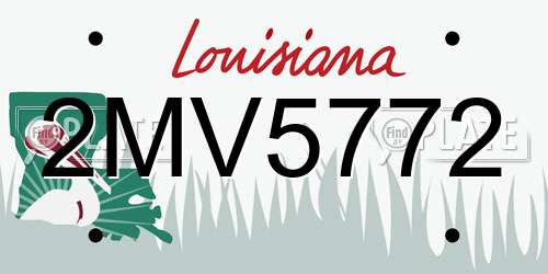 2MV5772 Louisiana License Plate