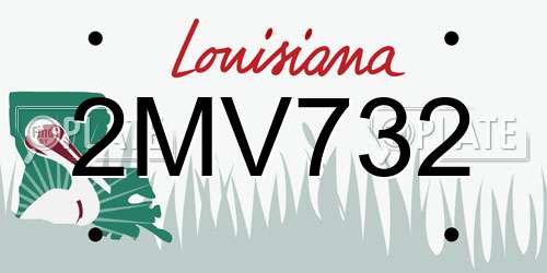 2MV732 Louisiana License Plate