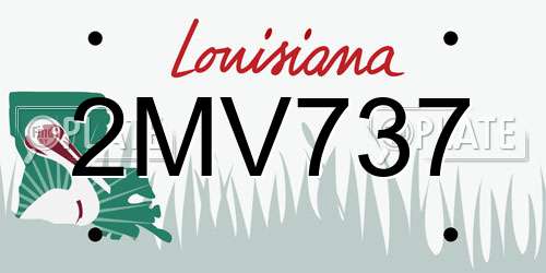 2MV737 Louisiana License Plate
