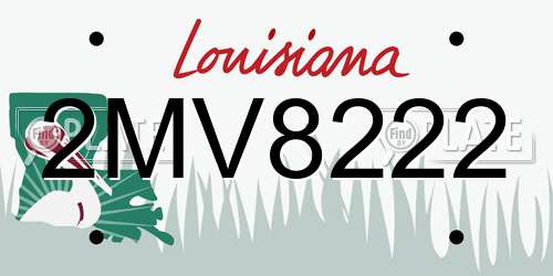 2MV8222 Louisiana License Plate