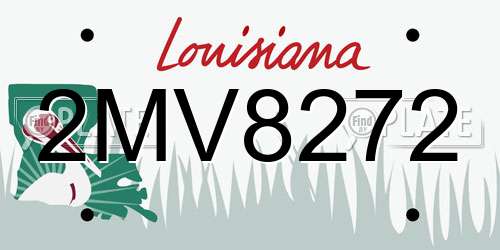2MV8272 Louisiana License Plate
