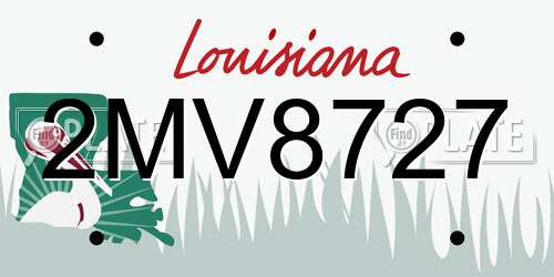 2MV8727 Louisiana License Plate
