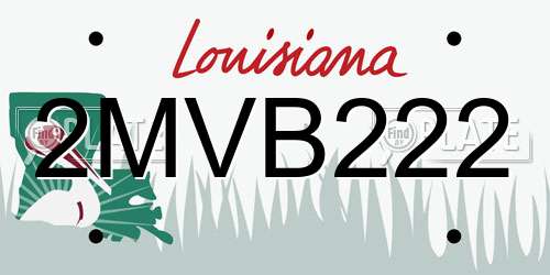 2MVB222 Louisiana License Plate