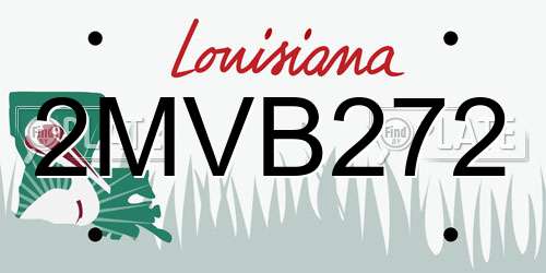 2MVB272 Louisiana License Plate