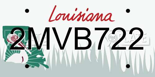 2MVB722 Louisiana License Plate