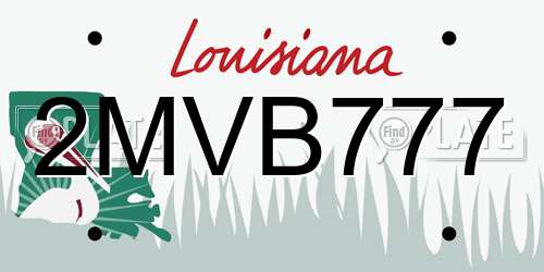 2MVB777 Louisiana License Plate