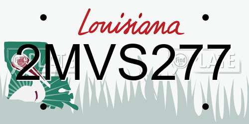 2MVS277 Louisiana License Plate