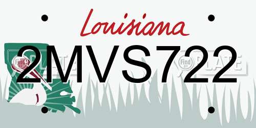 2MVS722 Louisiana License Plate