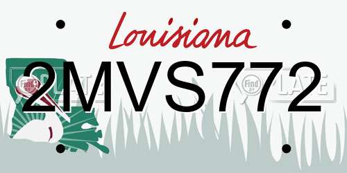 2MVS772 Louisiana License Plate