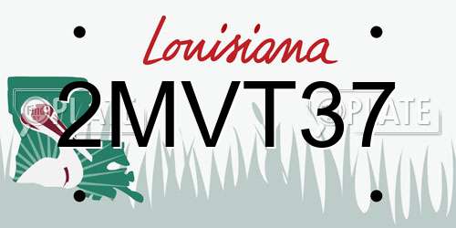 2MVT37 Louisiana License Plate
