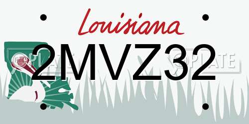 2MVZ32 Louisiana License Plate