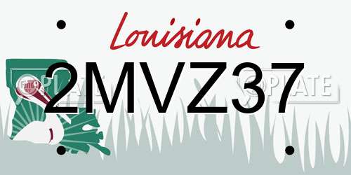 2MVZ37 Louisiana License Plate