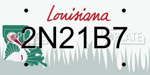 2N21B7 Louisiana License Plate