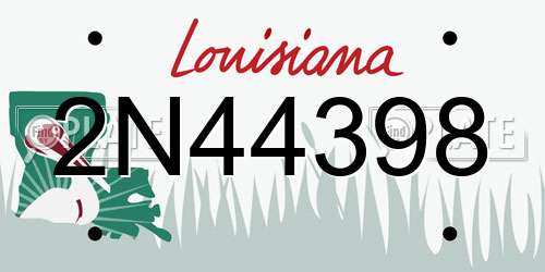 2N44398 Louisiana License Plate