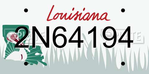 2N64194 Louisiana License Plate