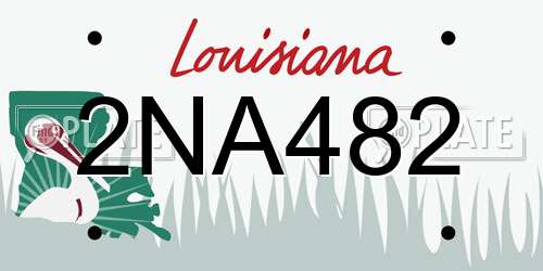 2NA482 Louisiana License Plate