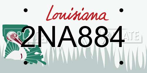 2NA884 Louisiana License Plate