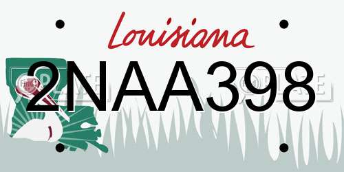2NAA398 Louisiana License Plate