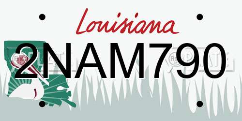 2NAM790 Louisiana License Plate