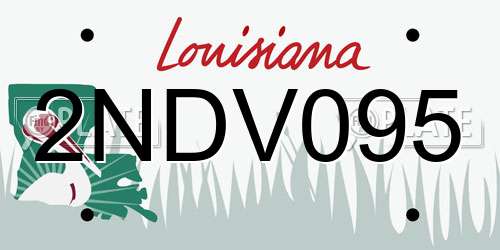 2NDV095 Louisiana License Plate