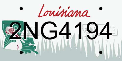2NG4194 Louisiana License Plate