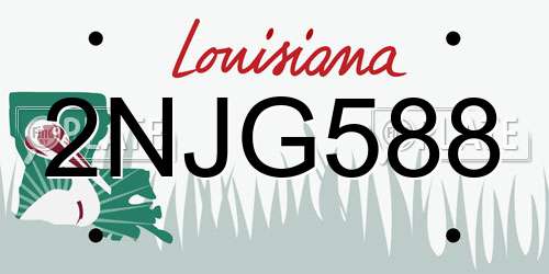 2NJG588 Louisiana License Plate