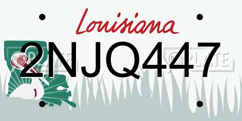 2NJQ447 Louisiana License Plate