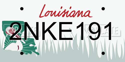 2NKE191 Louisiana License Plate