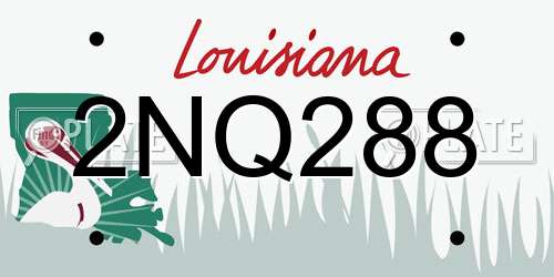 2NQ288 Louisiana License Plate