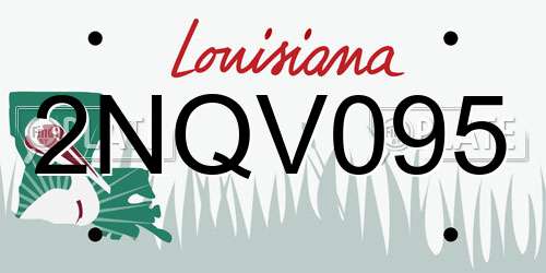 2NQV095 Louisiana License Plate