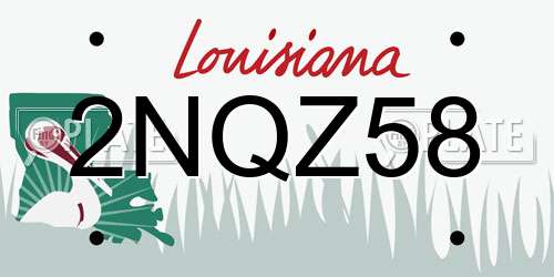 2NQZ58 Louisiana License Plate